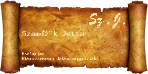 Szamák Jetta névjegykártya